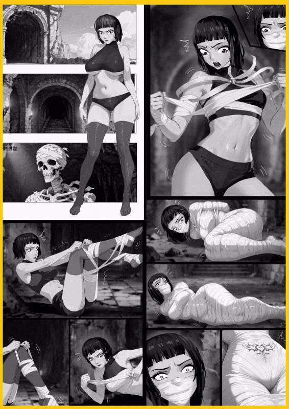 [King]《寄生绷带魔物》顶级冒险者 超详绷带捆绑过程 美女被变成木乃伊人棍 必需在规定时间内逃跑 否则就会变成别人的玩物-5元站