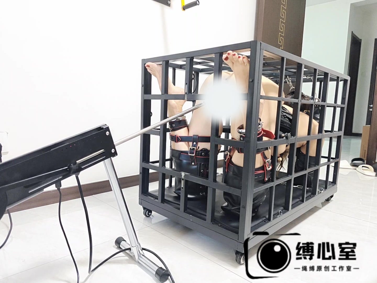 图片[2]-【缚心室】175长腿女神的兔笼体验，K9套装扔笼子里，炮机+AV棒各种折磨，完全没有活动空间，只能无助地哀嚎 - 视频-5元站-视频-5元站