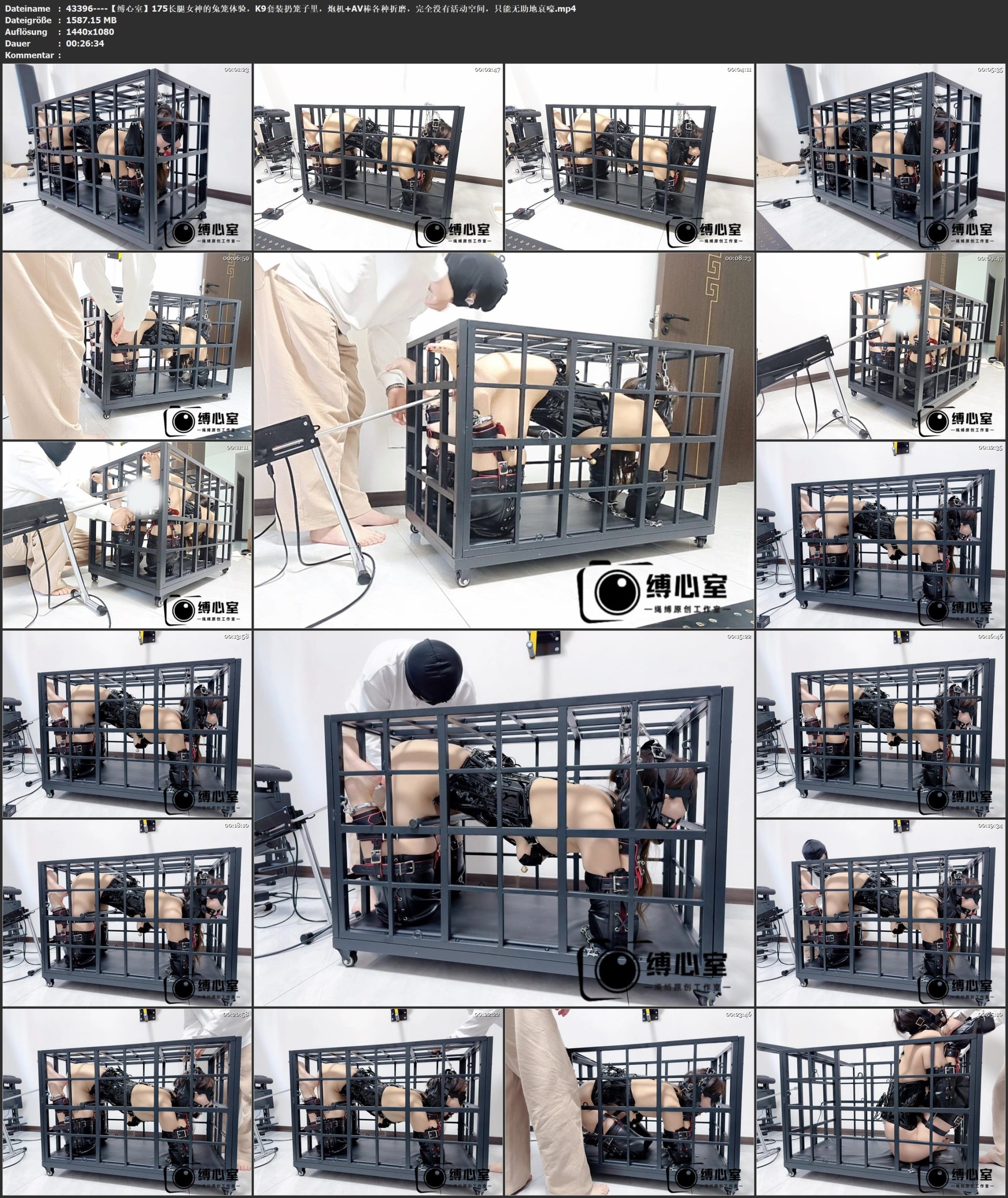 图片[4]-【缚心室】175长腿女神的兔笼体验，K9套装扔笼子里，炮机+AV棒各种折磨，完全没有活动空间，只能无助地哀嚎 - 视频-5元站-视频-5元站