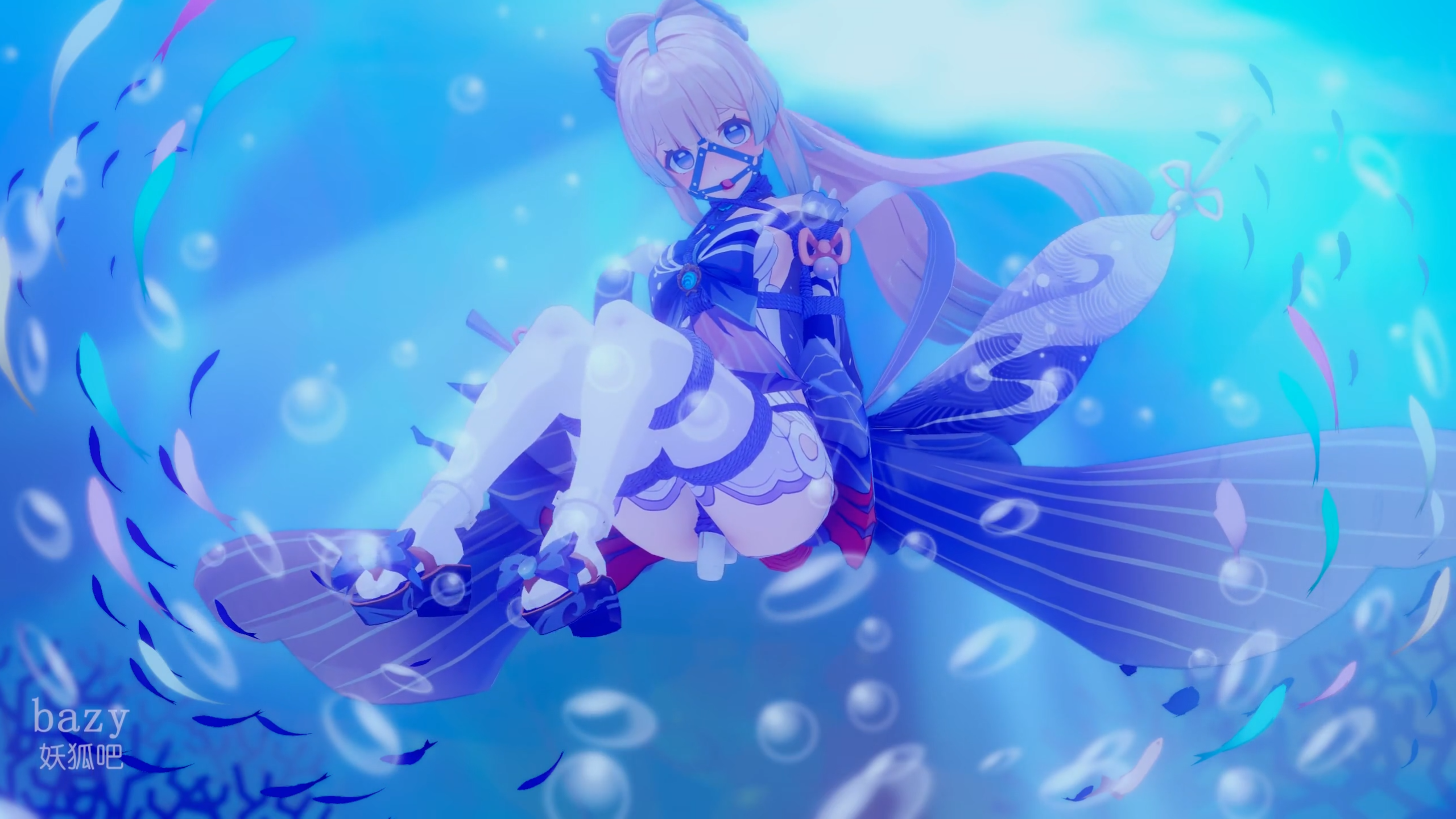 图片[1]-[bazy] 珊瑚宫心海的水中表演 原版衣装+马具口环版视频 含脱鞋裸足差分 （有声、五种动作、后高手、双棒、极限驷马、水中静态场景） - 5元站-5元站