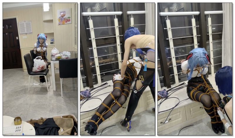 【此间鸽者】甘雨秘书cos紧缚外出-视频-5元站