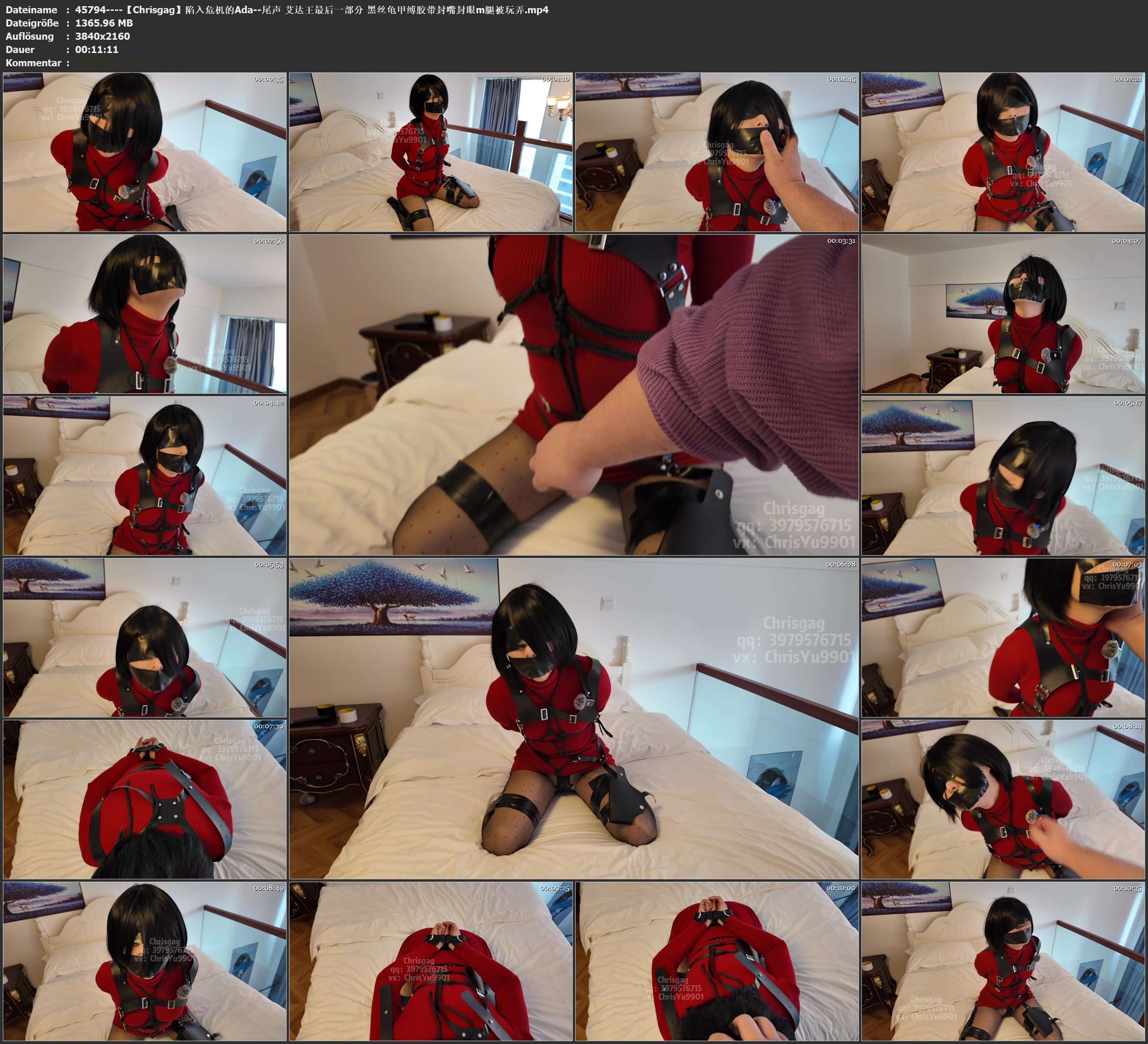 图片[3]-【Chrisgag】陷入危机的Ada-尾声 艾达王最后一部分 黑丝龟甲缚胶带封嘴封眼m腿被玩弄 - 视频-5元站-视频-5元站
