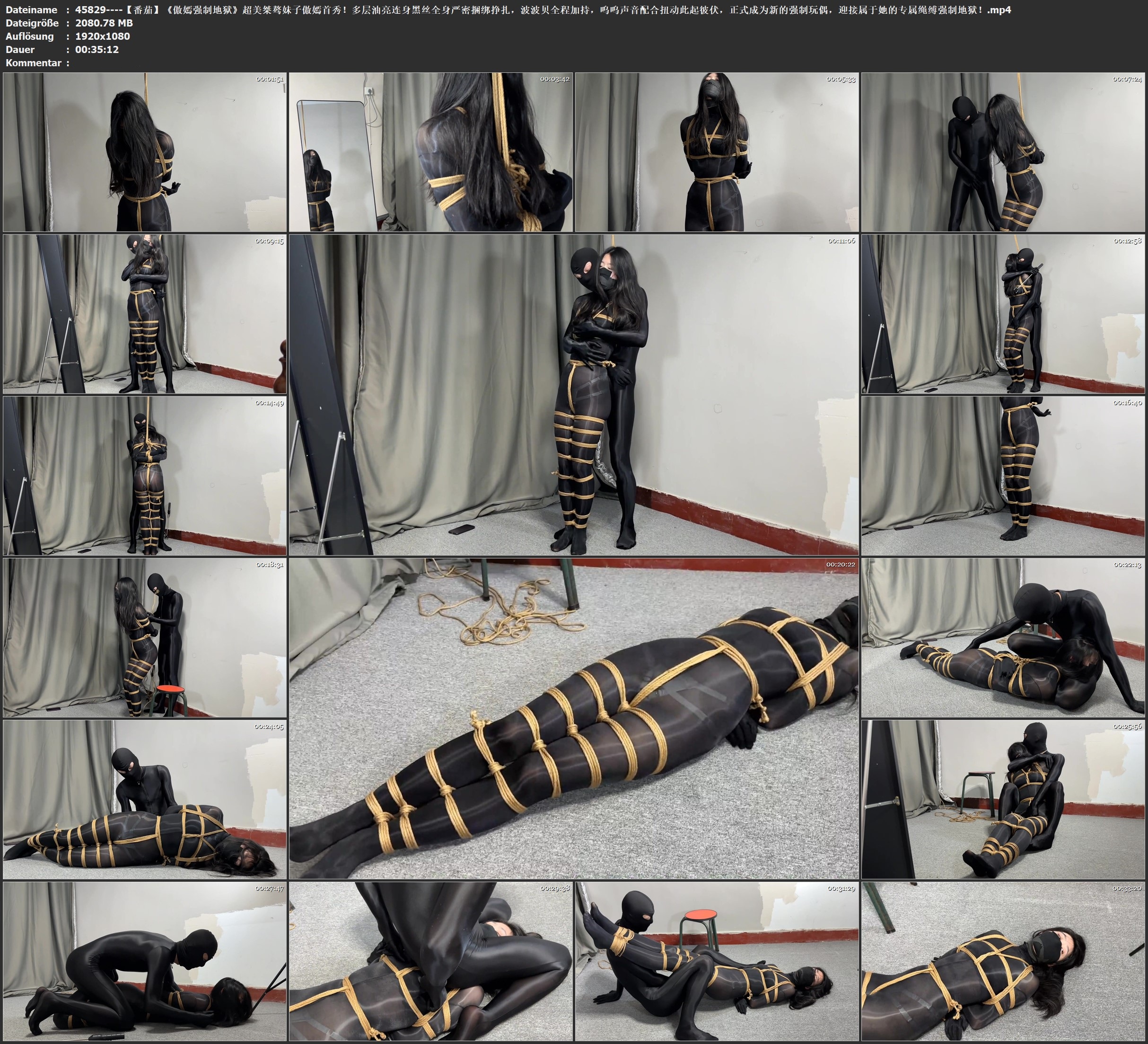 图片[1]-【番茄】《傲嫣强制地狱》超美桀骜妹子傲嫣首秀！多层油亮连身黑丝全身严密捆绑挣扎，波波贝全程加持，呜呜声音配合扭动此起彼伏，正式成为新的强制玩偶，迎接属于她的专属绳缚强制... - 视频-5元站-视频-5元站