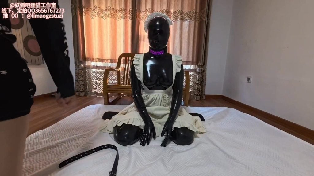 【狸猫工作室】女女kig全封闭乳胶女仆，热缩袋，假阳强制深口服侍-视频-5元站