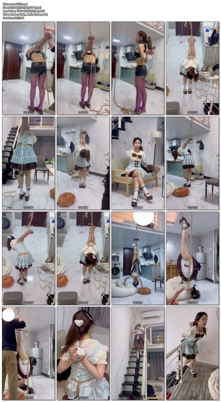 【内八原创】Lolita女孩甜巧却极度反差被绑成粽子 极限倒吊直臂-视频-5元站