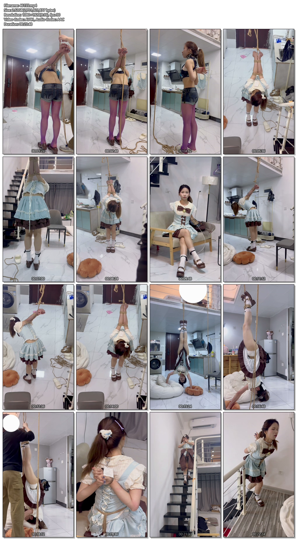图片[1]-【内八原创】Lolita女孩甜巧却极度反差被绑成粽子 极限倒吊直臂 - 视频-5元站-视频-5元站
