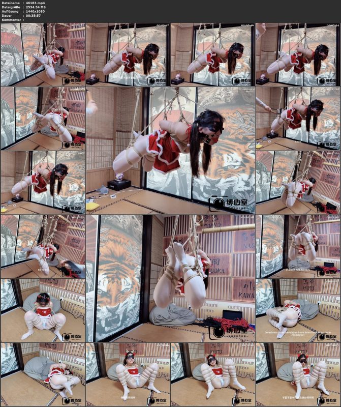 【缚心室】双马尾圣诞麋鹿白丝啵啵贝，吊缚+M腿，秒C神器失控模式爽不停，反应超绝，一边挣扎一边求饶，当然求饶是没用的啦-视频-5元站