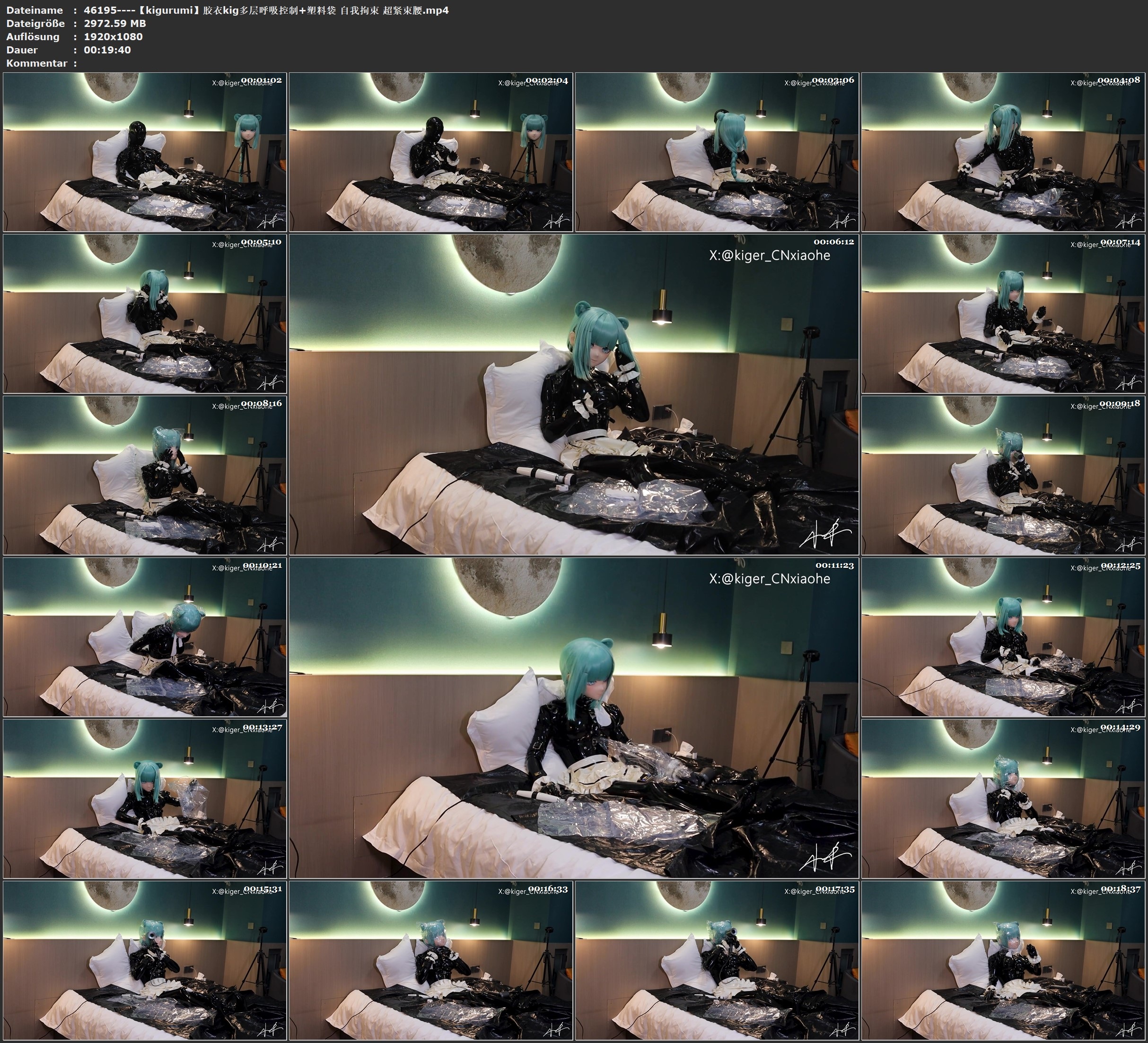 图片[1]-【kigurumi】胶衣kig多层呼吸控制+塑料袋 自我拘束 超紧束腰 - 视频-5元站-视频-5元站