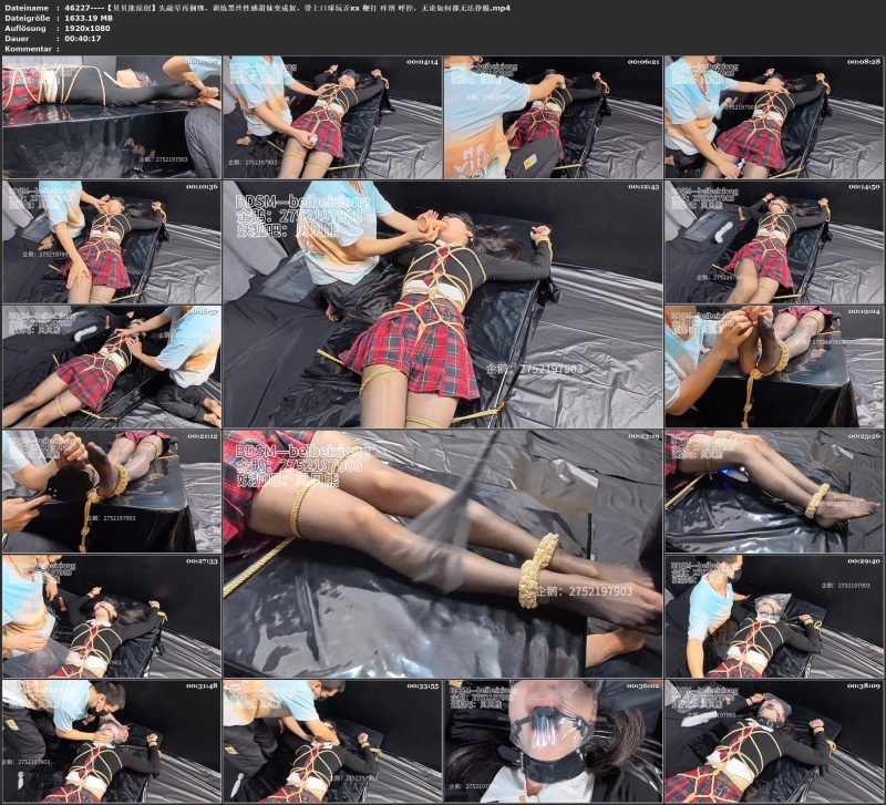 【贝贝熊原创】先敲晕再捆绑，训练黑丝性感甜妹变成奴，带上口球玩弄xx 鞭打 痒刑 呼控，无论如何都无法挣脱-视频-5元站