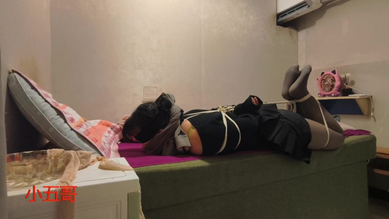 【小五哥原创】日常一绑（肉丝塞嘴，厚灰套头）-视频-5元站