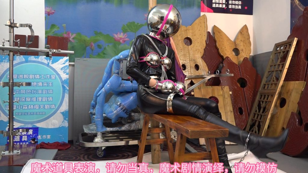 图片[2]-【束心工作室】兰兰黑色胶衣，贞操带套装，手笼头笼，手铐脚镣，高跟靴简单剧情-视频-5元站