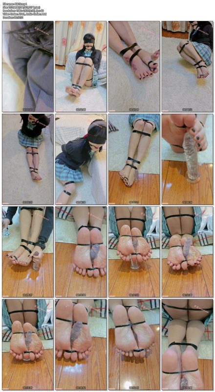 【司念念】口球蒙眼 裸足细胶带绑脚趾 涂抹润滑油 假阳ju足j-视频-5元站