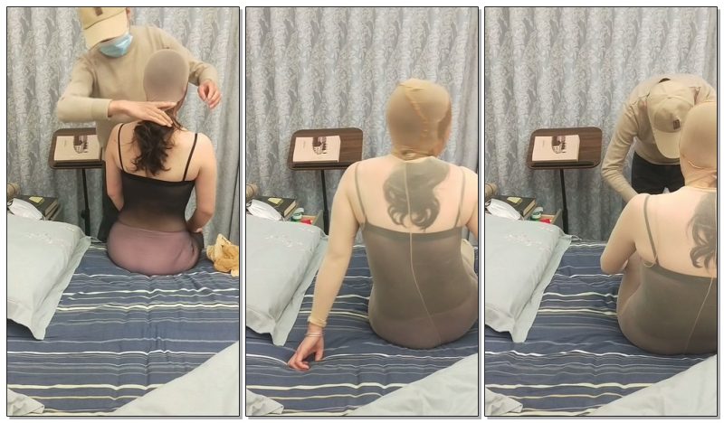 【何qingfeng】两层头套自制丝袜全包衣-视频-5元站