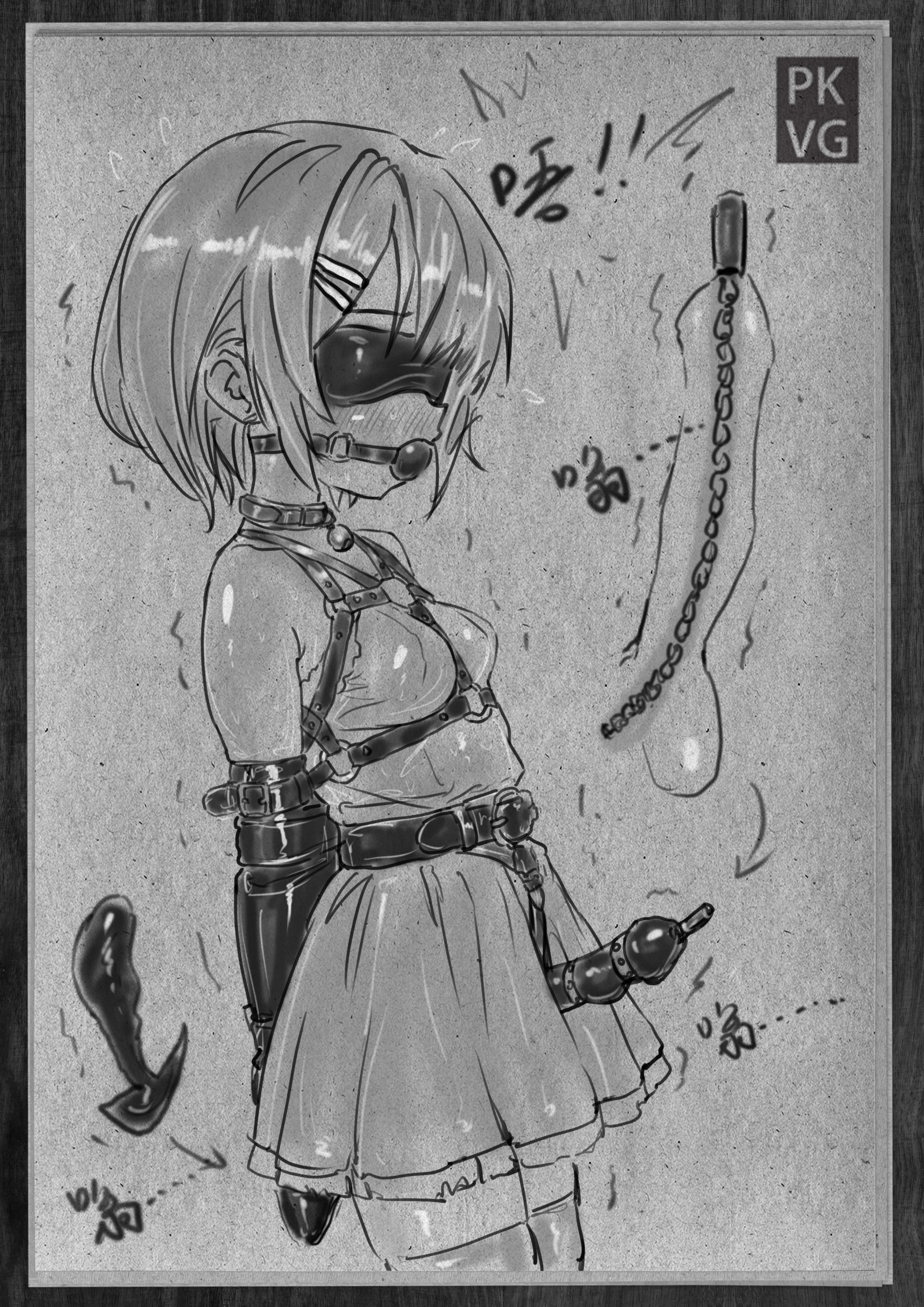 图片[3]-[流浪到世界尽头]《奴缚模板A》伪娘男M，户外乳胶衣BDSM模板，为喜爱恋物字母圈的朋友做的设计图模板 - 5元站-5元站