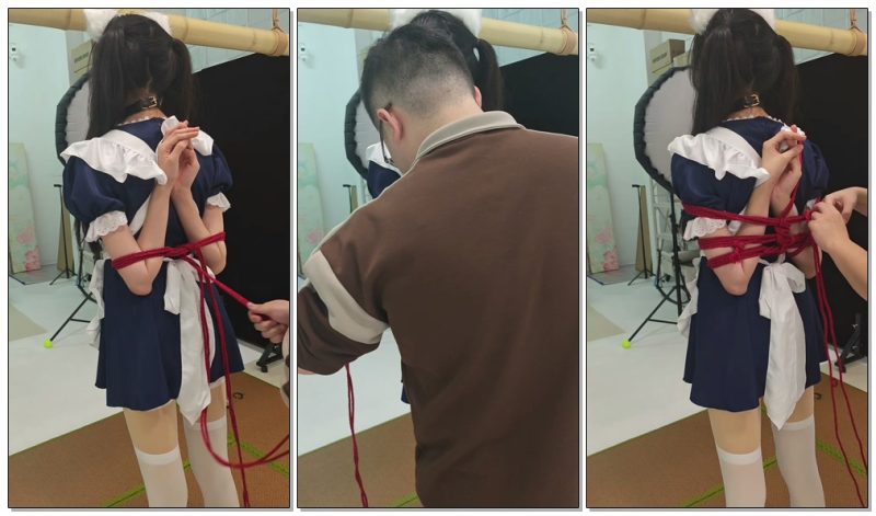 【楚鸽BGM】女仆妹妹后手观音捆绑过程-视频-5元站