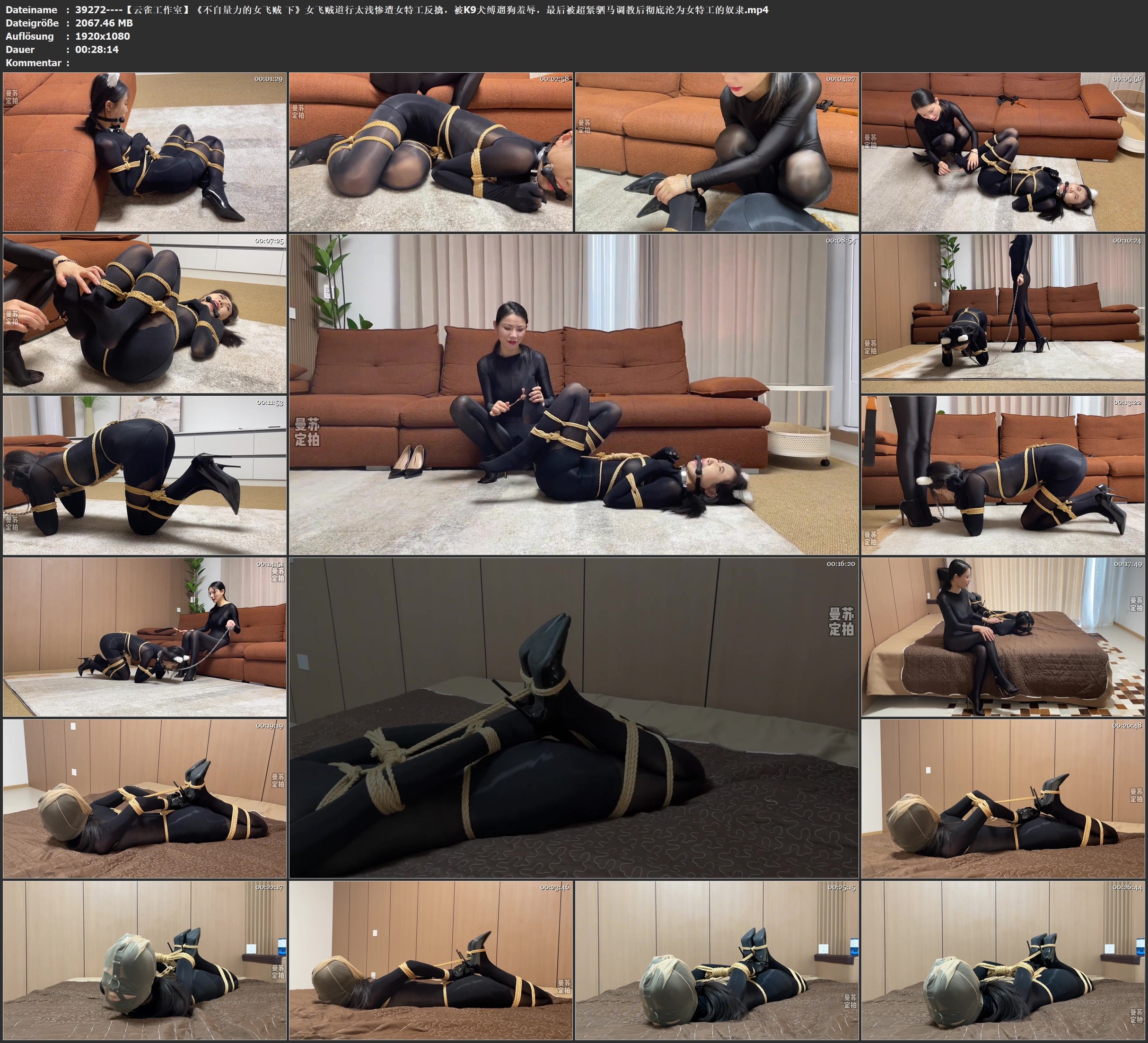 图片[3]-【云雀工作室】《不自量力的女飞贼 下》女飞贼道行太浅惨遭女特工反擒，被K9犬缚遛狗羞辱，最后被超紧驷马调教后彻底沦为女特工的奴隶 - 视频-5元站-视频-5元站