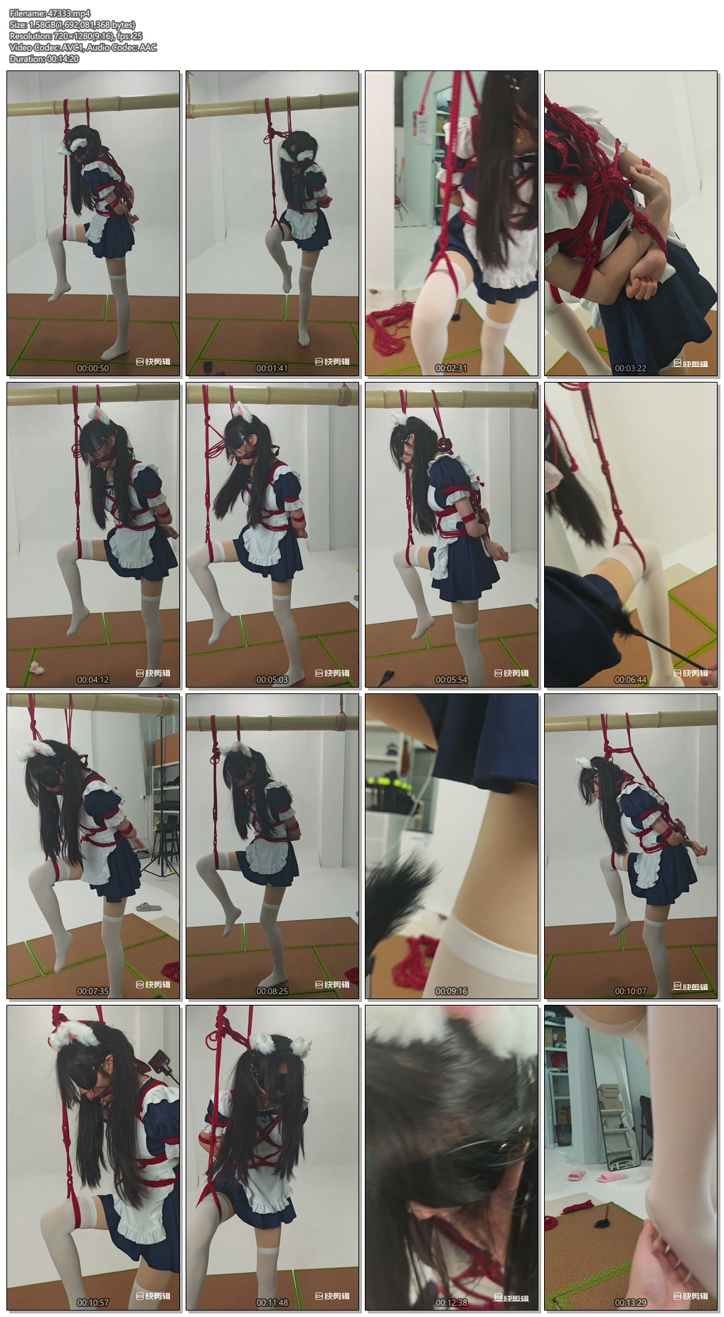 图片[2]-【楚鸽BGM】女仆妹妹的单腿吊受难地狱，艰难站立。蒙眼堵嘴，视觉剥夺。语言剥夺，超大口球，娇喘连连。超级敏感，任君处置 - 视频-5元站-视频-5元站