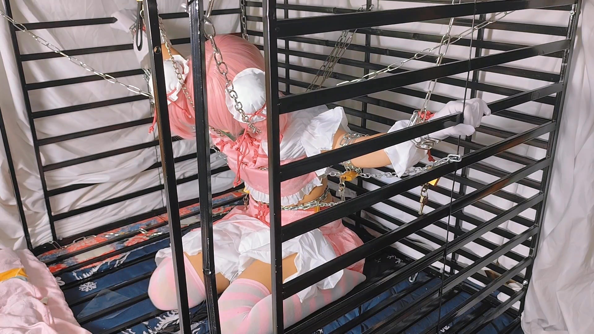 图片[2]-【时绳】||《魔法少女小圆cos》（女孩子）全身被锁链拘束起来的魔法少女，会被好好的被棒棒、电击之类的玩弄吧 - 视频-5元站-视频-5元站