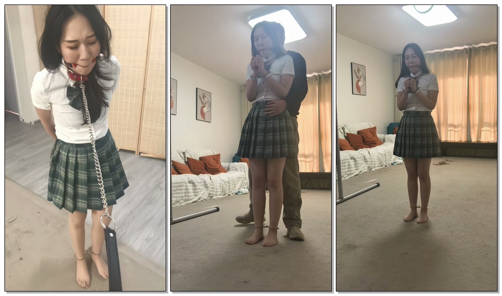 【小兔奶糖】约拍第二弹 琪琪手铐锁脚行走-视频-5元站