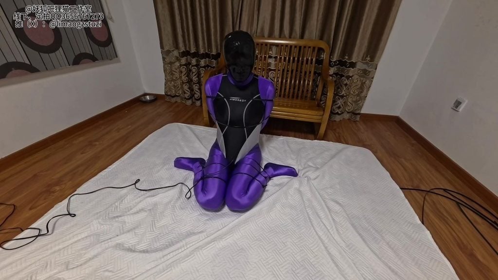 【狸猫工作室】女女扎带捆绑，tk，微孔头套，五层头套极限息窒-视频-5元站