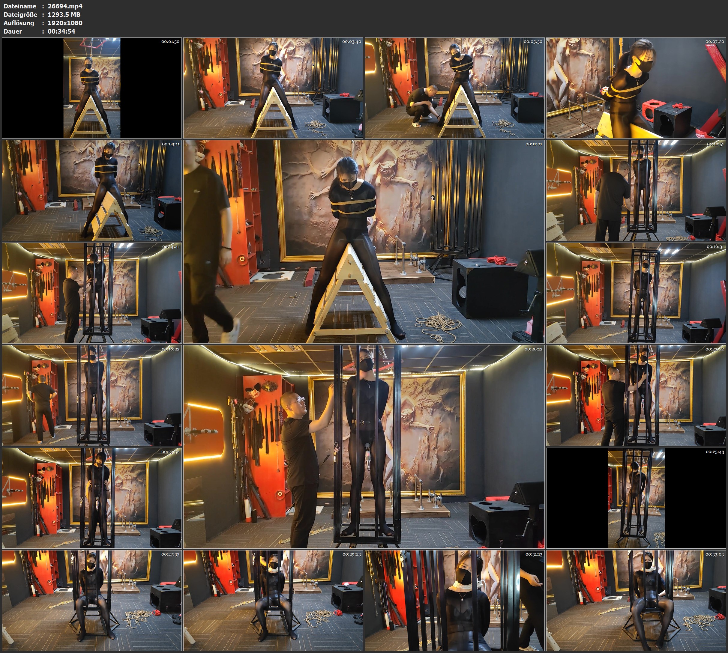 图片[3]-【随心原创】杨蕊 黑色马油丝袜连体衣 痛苦的木马和站笼 - 视频-5元站-视频-5元站