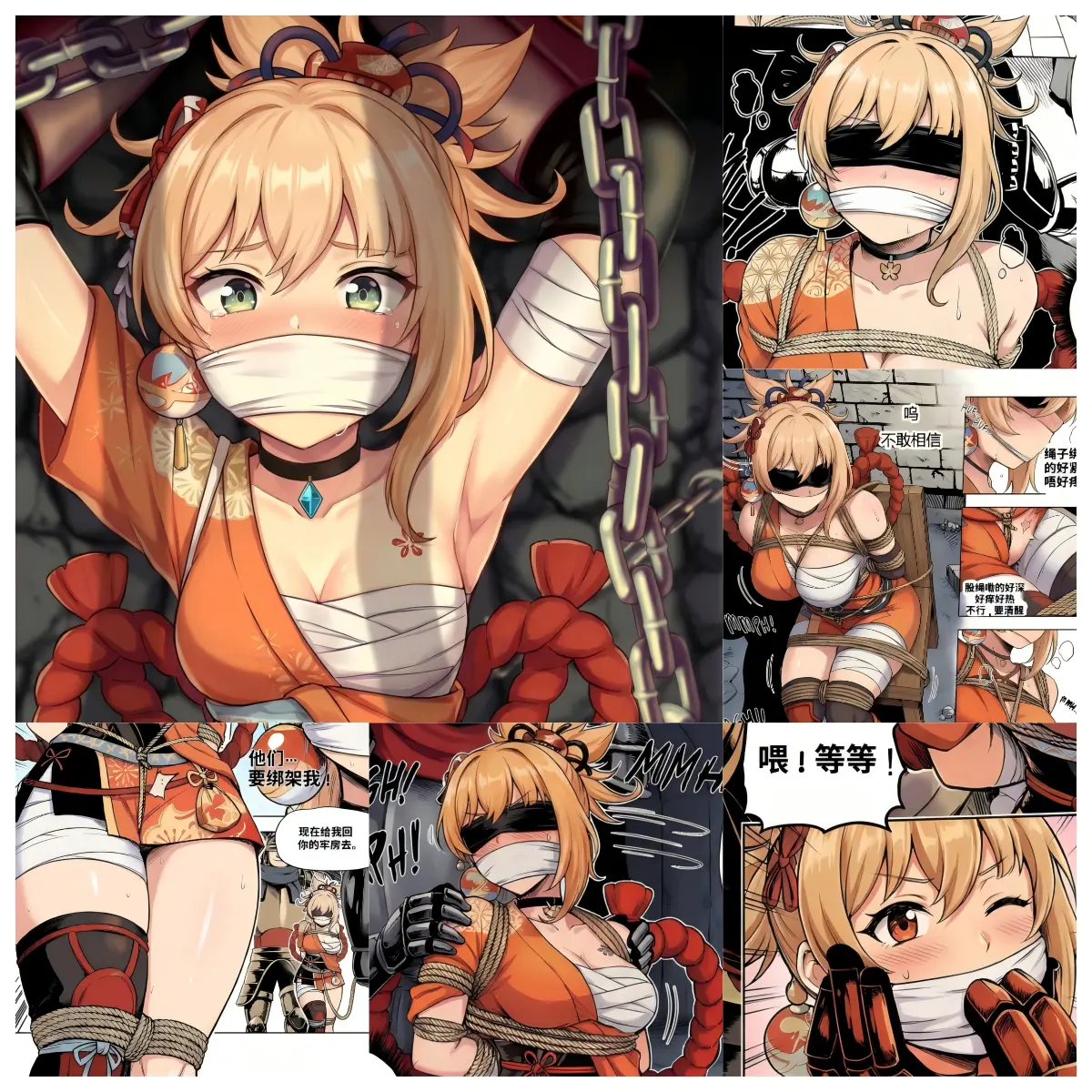 图片[1]-[呜呼哀哉] 原神少女绑架计划【15】（宵宫篇）抓到绑匪的宵宫反被被设计陷害入狱啦！被拘束的宵宫能否在被带走前逃出呢？ - 5元站-5元站