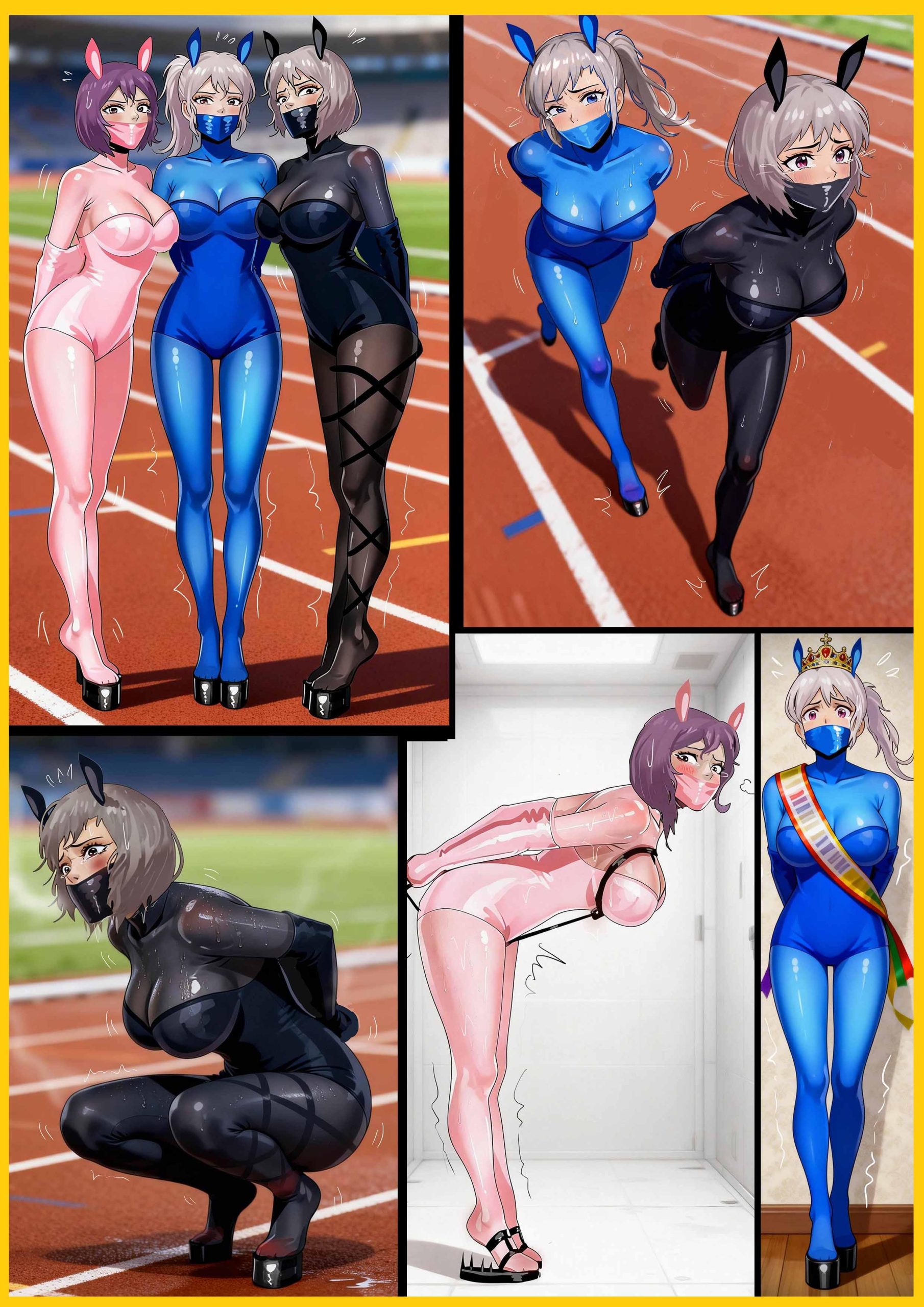 图片[1]-[King]《笼中骏—赛场》几匹可怜兮兮的性感紧身衣母马 被迫参加比赛 输了要接受痛苦的惩罚 - 5元站-5元站