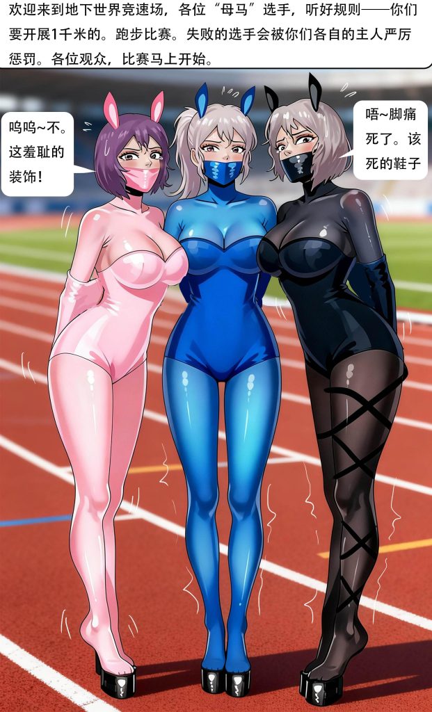 图片[2]-《笼中骏—赛场》几匹可怜兮兮的性感紧身衣母马 被迫参加比赛 输了要接受痛苦的惩罚-5元站