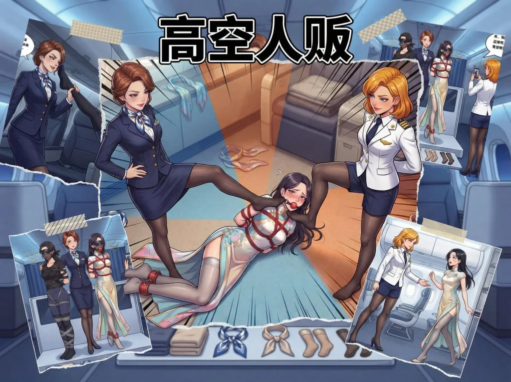 [moss128] 高空人贩-私人航班上久别重逢的大学室友们，没料到她们早已成为冒牌空乘的猎物。无处可逃的航班-5元站