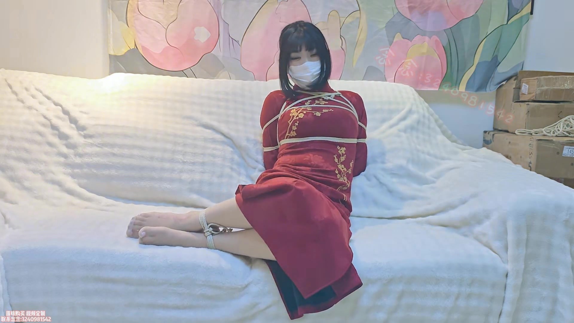 图片[2]-【司念念】红色旗袍 日式捆绑+真实采访 更真实的念念 - 视频-5元站-视频-5元站