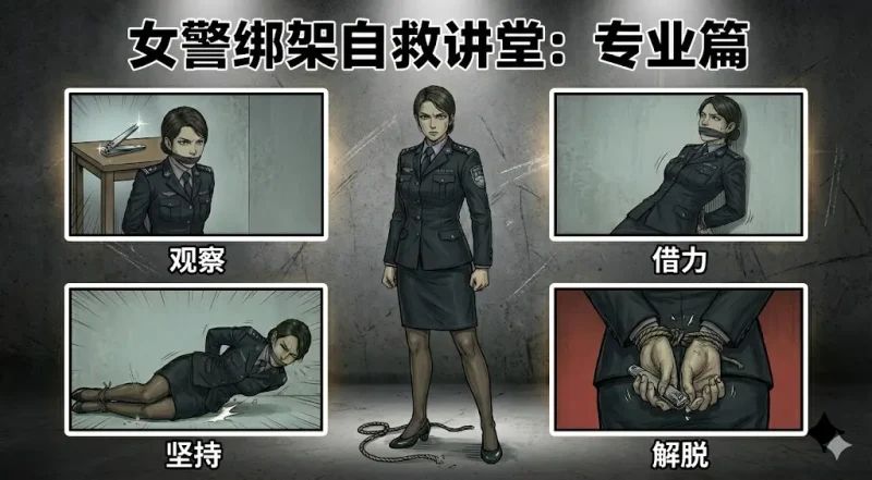  女警自救讲堂专业篇（1），女警讲述被中级绑匪绑架，如何自救-5元站