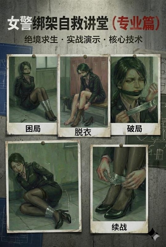  女警自救讲堂专业篇（3），女警讲述被中级绑匪绑架该如何自救（内含失禁，换衣）完结-5元站