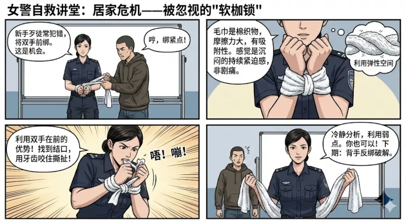 图片[3]-绑架自救讲堂（居家篇）女警解说各种工具和情况下如何逃走自救脱离绑架-5元站