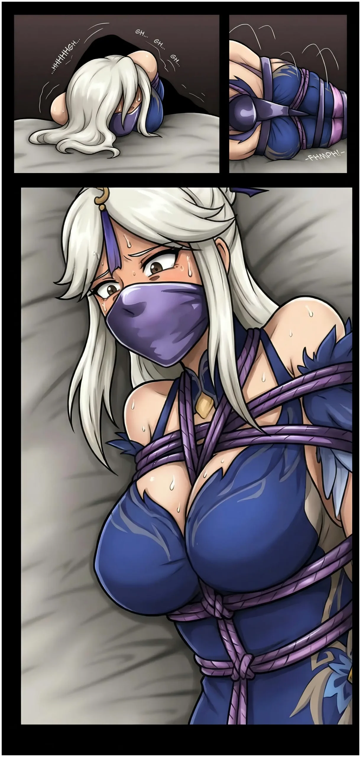 图片[3]-[呜呼哀哉] 原神少女绑架计划【18】（凝光篇）急于搜寻被绑架的胡桃的天权星凝光，在身心俱疲的夜晚也被人全包绑走了 - 5元站-5元站