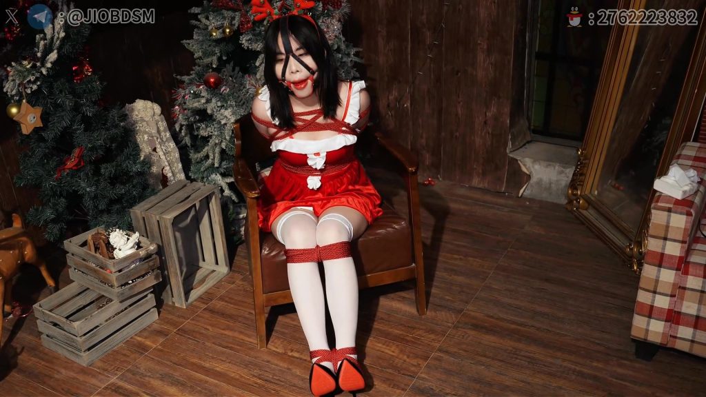 【JIOJ缚馆】（22）圣诞小鹿珊瑚 日式TK 马具口球 椅子放置 震动器强制GC-视频-5元站