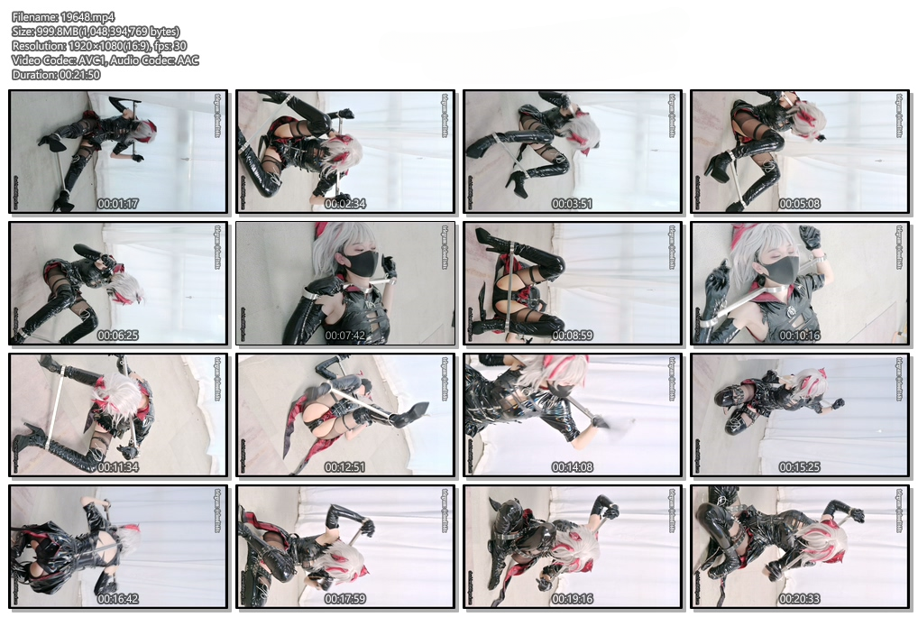 图片[3]-【惩戒学园】明日方舟女怪盗W的逃脱挑战 小姐姐化身最帅女怪盗W，落入陷阱 是否能在严密拘束下逃脱 明日方舟 女怪盗W cos 逃脱挑战 镣铐拘束 极限挣扎 - 视频-5元站-视频-5元站