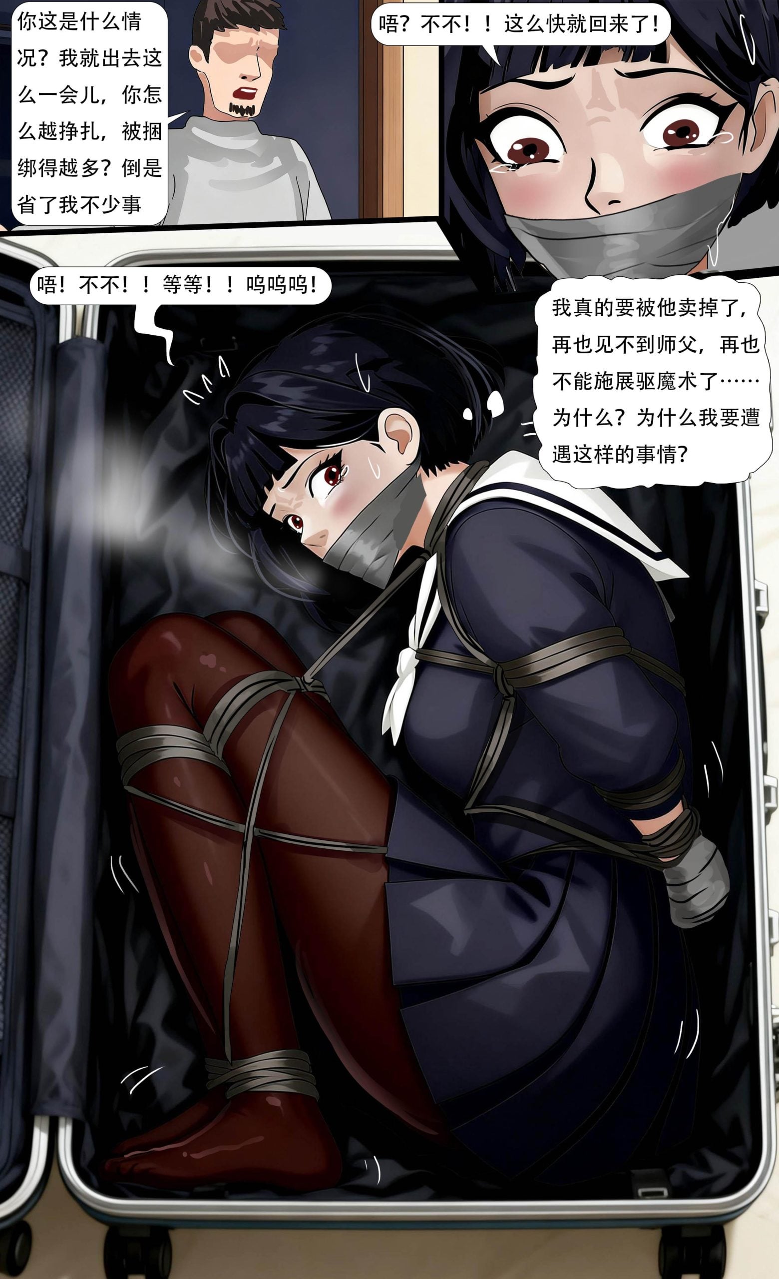 图片[4]-[King]《除灵少女》经典的黑丝水手服美少女 红瞳除魔 结果没想到更恐怖的人心 被偷袭囚禁 超密集拘束 日式经典团缚 - 5元站-5元站