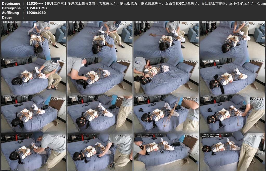 图片[4]-【HUI工作室】潼潼床上驷马放置，雪糕被玩弄，毫无抵抗力，炮机高速进出，后面直接GC到晕厥了，白丝脚太可爱啦，忍不住多玩弄了一会-视频-5元站