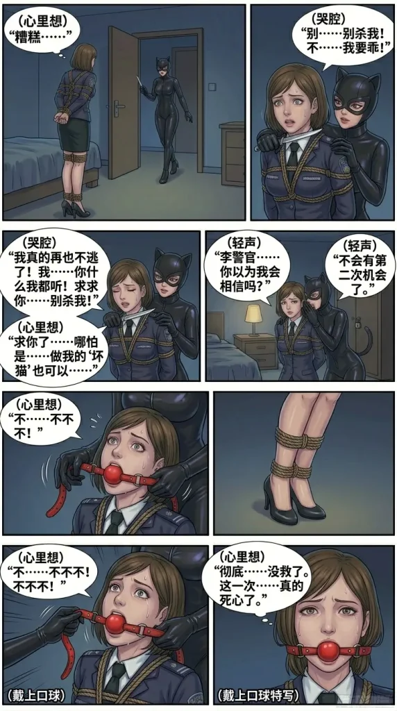 图片[3]-女警蒙难反转（内含绑架放置，调教抽打，失禁堵嘴，反转制服）-5元站