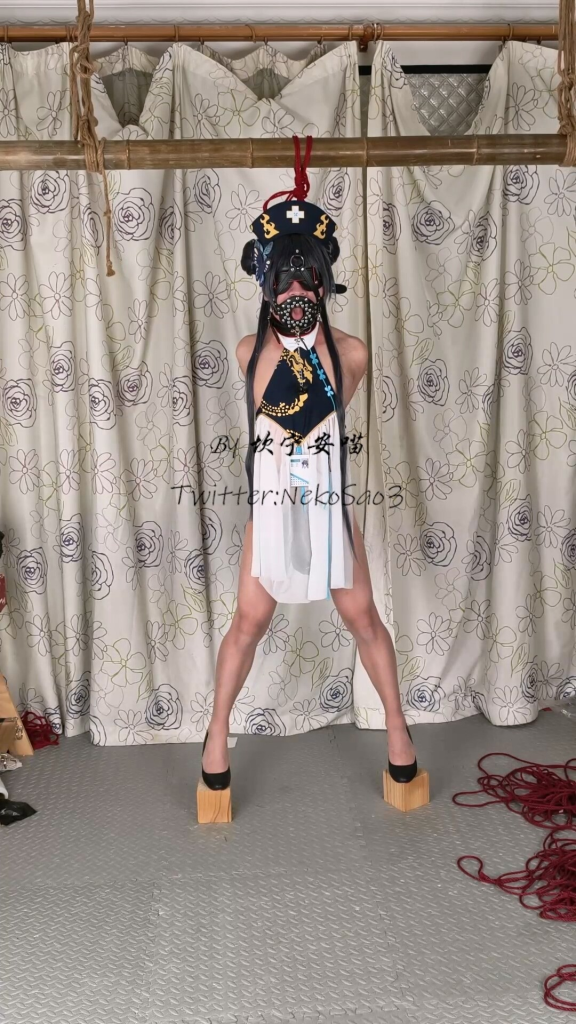 【坎喵】蔚蓝档案cos-妃咲护士直臂+木块踮脚窒息放置+斐济杯强高地狱-视频-5元站