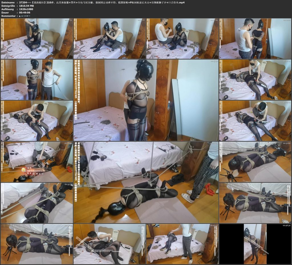 图片[3]-【我的媳妇】210弹、高叉体操服+黑丝+全包马尾分腿、强制固定动弹不得、假JJ深喉+P机伺候前后夹击+吊绑踮脚子夕+口舌侍奉-视频-5元站