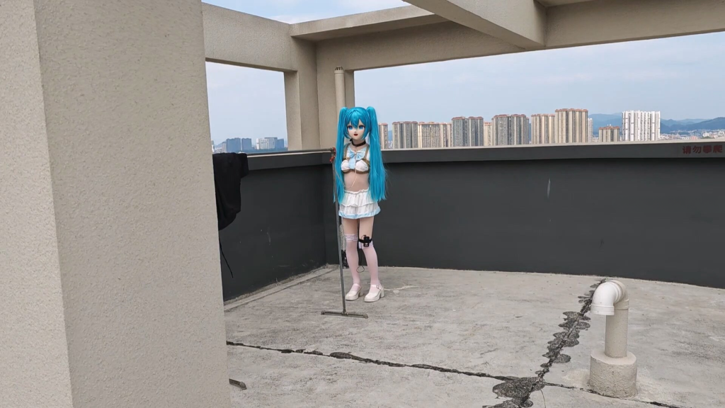 图片[2]-【无夜】kigurumi捆绑调教~把初音绑到柱子上强制跪坐，紧缚，玩弄-视频-5元站