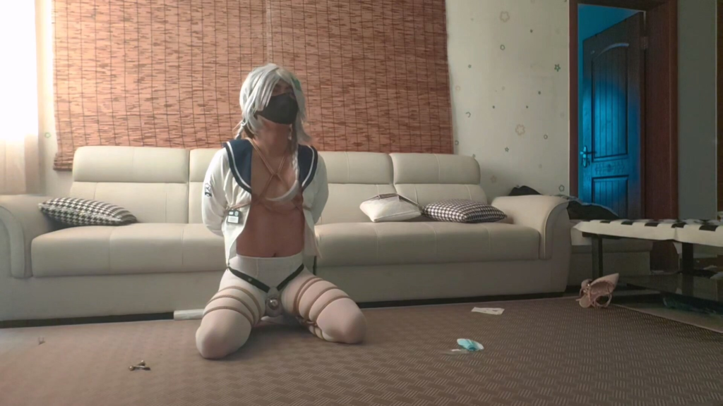 【澄创绳缚】橙子独自一人在家被坏人未遂.学生.侵犯.捆绑.开腿.男娘.白丝.前高.开腿-视频-5元站