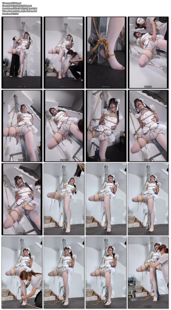 图片[2]-【面具男】《强制踮脚电击限位器榨汁罚站平衡训练》极品高颜值伪娘花舞白丝旗袍，如果白丝美脚没有把脚尖踮到最高的话可是要 被电的哦，针刺滚轮，震棒榨汁，同时上身还要保持羞耻...-视频-5元站