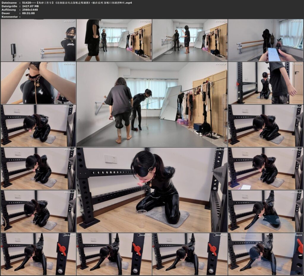 图片[3]-【海砂工作室】《连体胶衣电击深喉走绳调教》-极虐系列 深喉口塞剧烈呕吐-视频-5元站