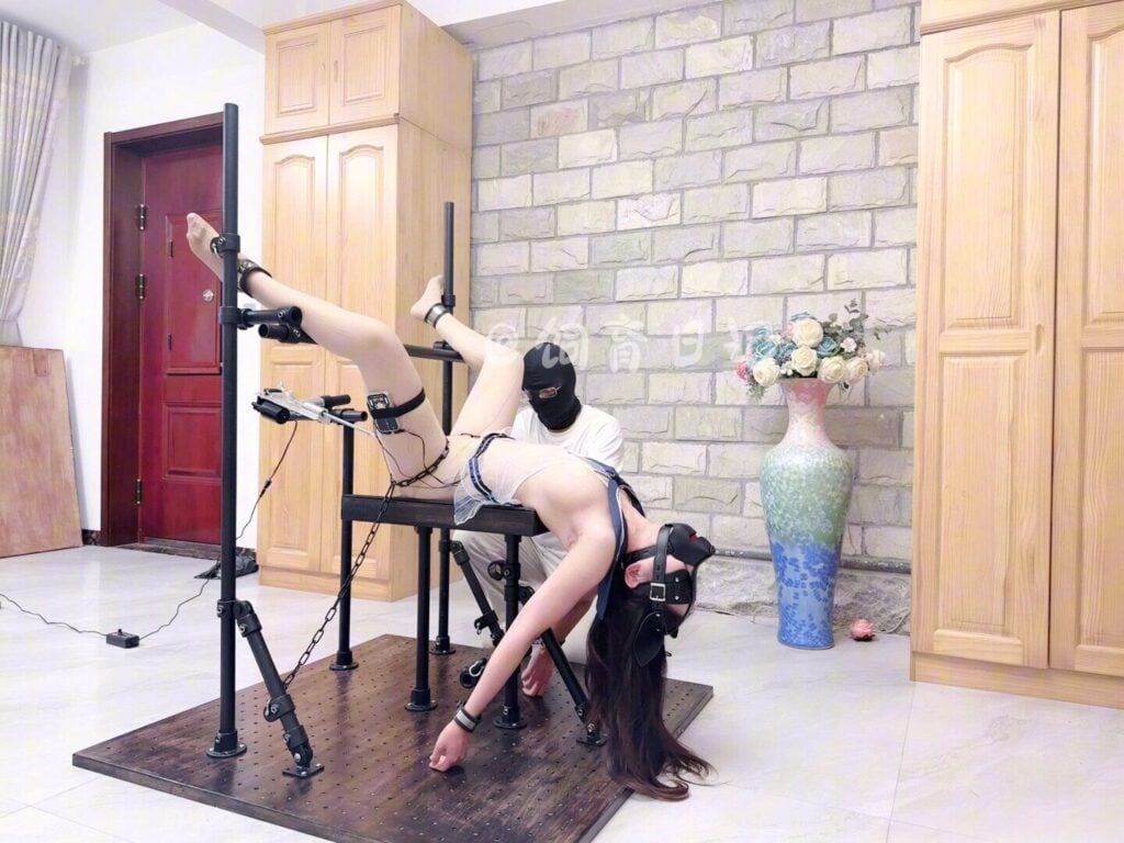 【饲育日记】无情铁架，透明水手服尽显诱惑，小狗被强制固定调教-视频-5元站