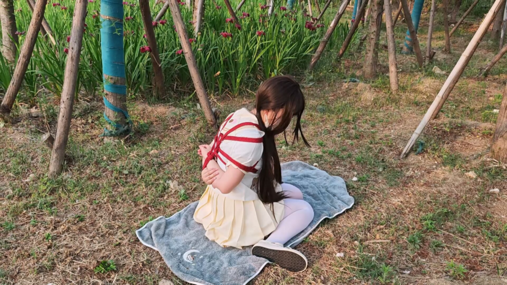 图片[2]-【苏苏】JK少女绑架案，森林迷晕，多次换鞋，日式后手＋驷马捆绑-视频-5元站