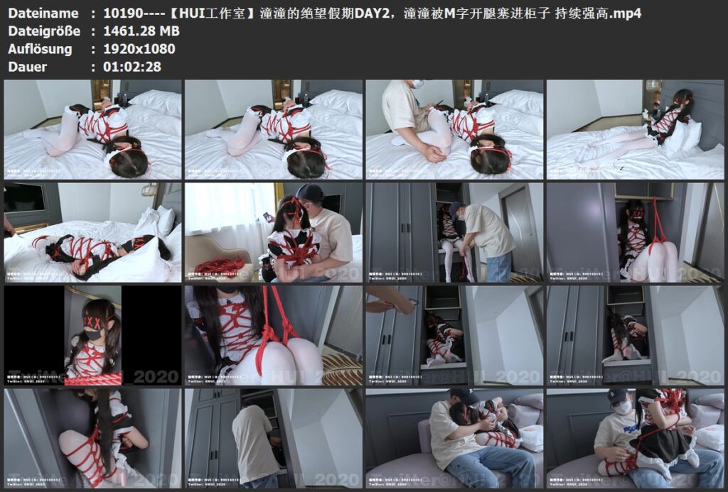 图片[3]-【HUI工作室】潼潼的绝望假期DAY2，潼潼被M字开腿塞进柜子 持续强高-视频-5元站