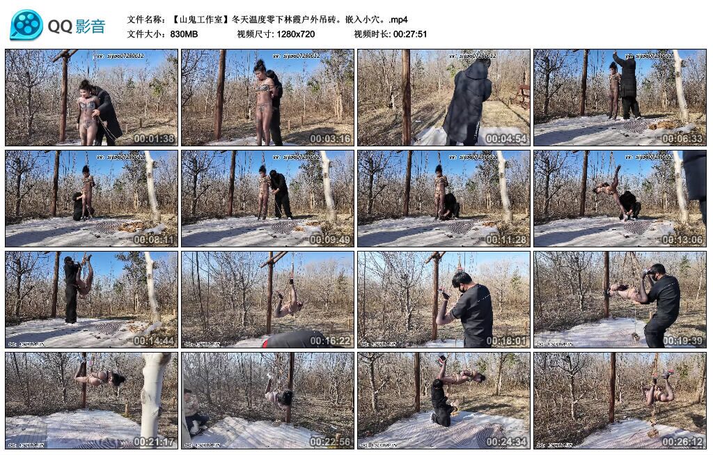 图片[3]-【山鬼工作室】冬天温度零下林霞户外吊砖。嵌入小穴-视频-5元站