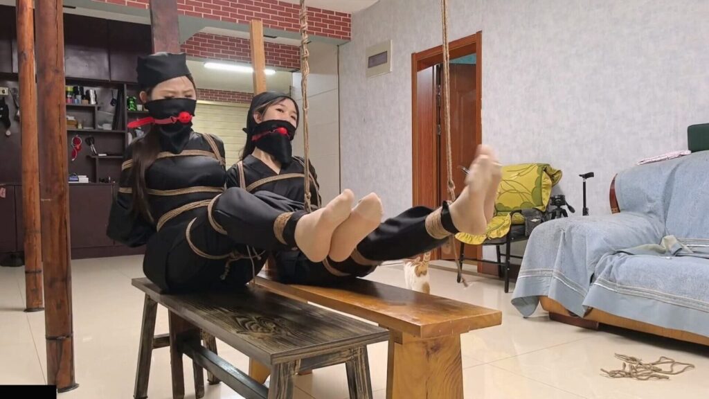 【精致原创】双人古装蒙面 裤里丝老虎凳驷马脸贴地-视频-5元站